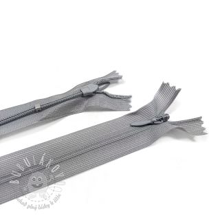 Zips krytý nedeliteľný 25 cm middle grey