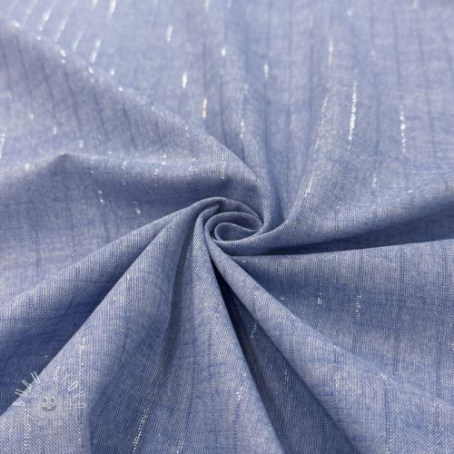 Bavlnená látka YARN DYED Stripes LUREX blue