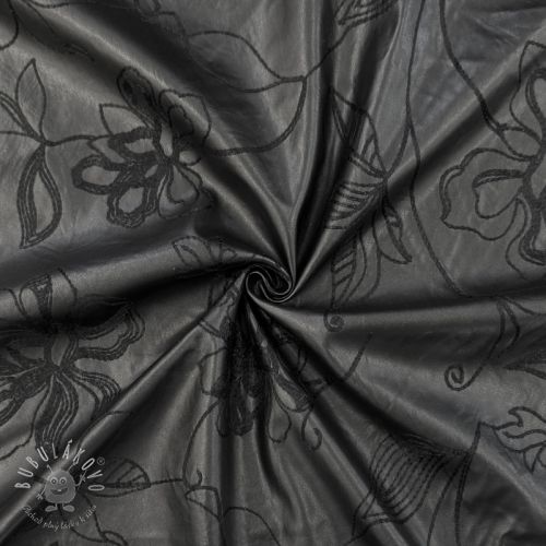 Umelá koža odevná Flowers design B