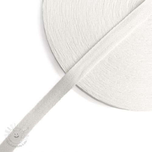 Keprová stuha bavlnená 15 mm white Keprová stuha bavlnená 15 mm white