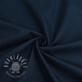 Bavlnený popelín temná modrá ORGANIC