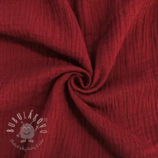 Dvojitá gázovina/mušelín bordeaux ORGANIC
