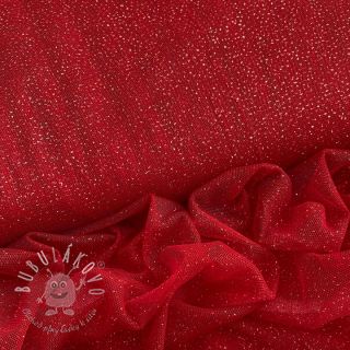 Tyl na TUTU ROYAL SPARKLE red silver