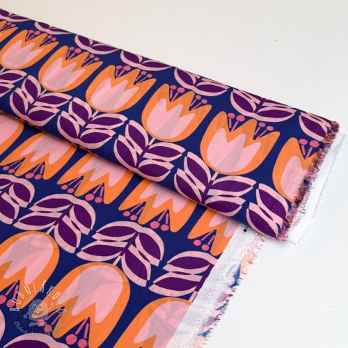 Viskóza ECOVERO Flowers Celia cobalt