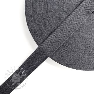 Keprová stuha bavlnená 25 mm grey