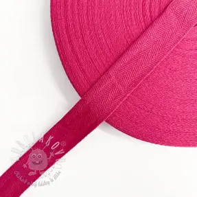 Keprová stuha bavlnená 25 mm fuchsia