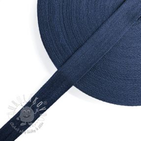 Keprová stuha bavlnená 25 mm dark blue