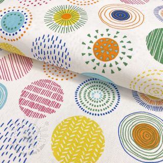 Dekoračná látka premium Hand drawn circles multicolour