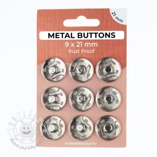 Stláčací gombík METAL 21 mm silver
