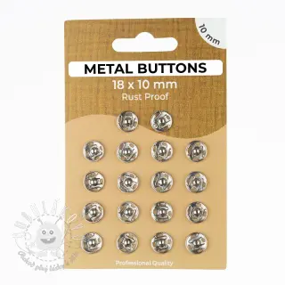 Stláčací gombík METAL 10 mm silver