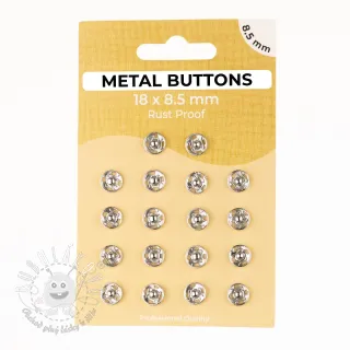 Stláčací gombík METAL 8,5 mm silver