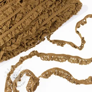 Bavlnená čipka elastická dark camel