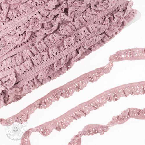 Bavlnená čipka elastická washed pink