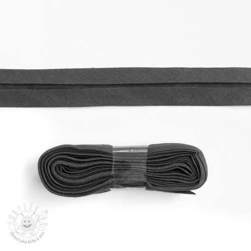 Lemovací prúžok bavlna - 3 m anthracite Lemovací prúžok bavlna - 3 m anthracite