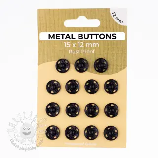 Stláčací gombík METAL 12 mm black