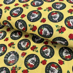 Bavlnená látka FRIDA Hearts skull digital print