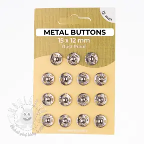 Stláčací gombík METAL 12 mm silver