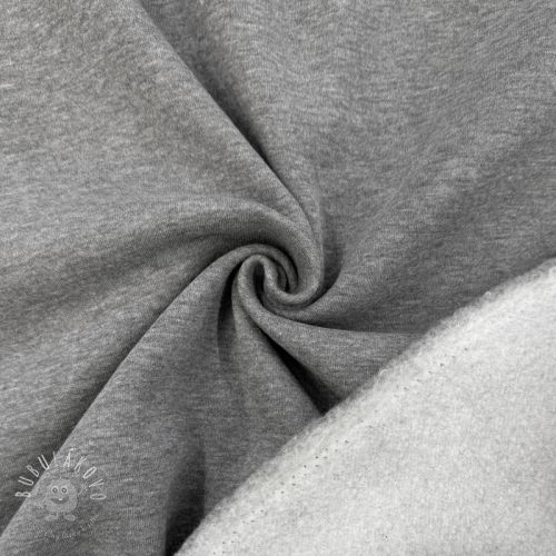 Teplákovina počesaná MELANGE middle grey