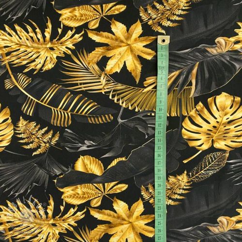 Úplet Jungle flowers gold digital print