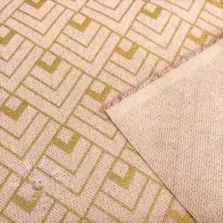 Dekoračná látka Linenlook Art deco cubes rose metallic premium