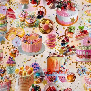 Dekoračná látka Cake sprinkle party digital print