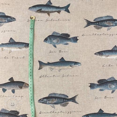 Dekoračná látka Linenlook Fish vintage