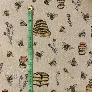 Dekoračná látka Linenlook premium Bee Honey Buzzing