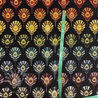 Dekoračná látka GOBELIN PREMIUM Peacock Feather Bow black
