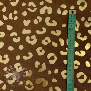 Dekoračná látka Leopard prints brown metallic premium