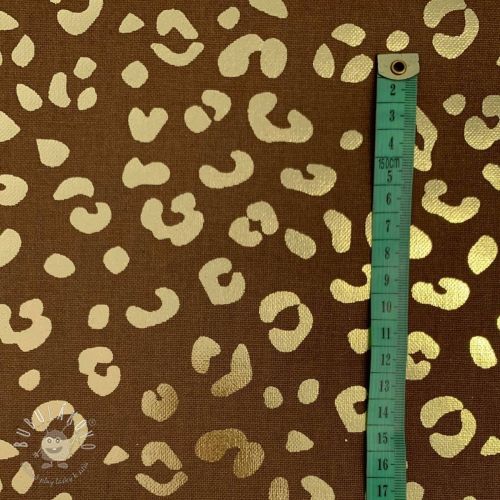 Dekoračná látka Leopard prints brown metallic premium