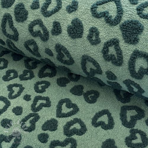 Kabátovina TEDDY Hearts old green