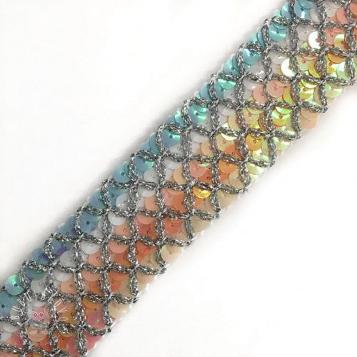 Stuha Sequin MULTI rose