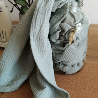 Dvojitá gázovina/mušelín mint GOTS