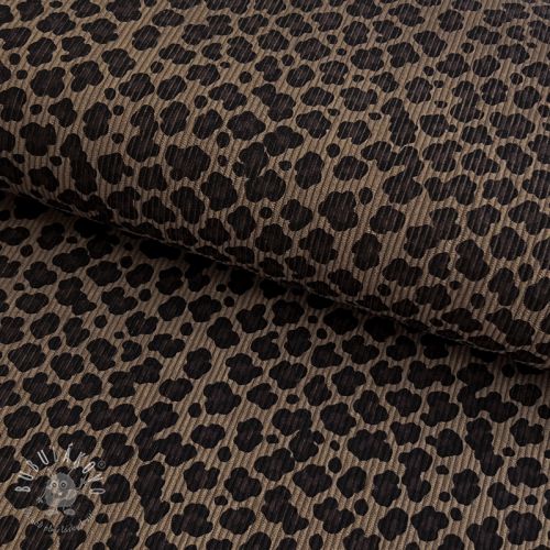 Menčester STRETCH Little Leopard taupe