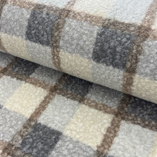 Kabátovina Bouclé Squares design D