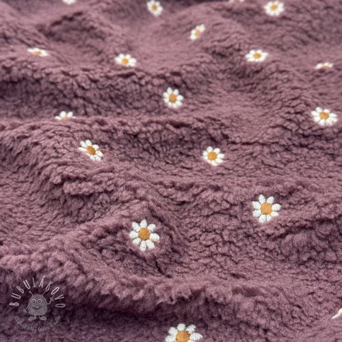 Kabátovina TEDDY EMBROIDERY Mini rosewood