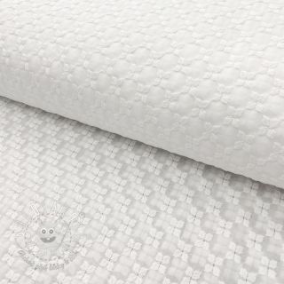 Bavlnená látka EMBROIDERY Emilie 2-side white