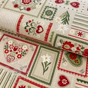 Dekoračná látka Linenlook Edelweiss patchwork