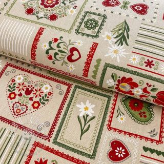 Dekoračná látka Linenlook Edelweiss patchwork