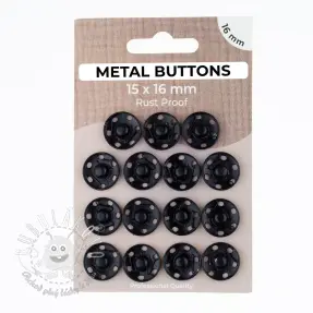 Stláčací gombík METAL 16 mm black