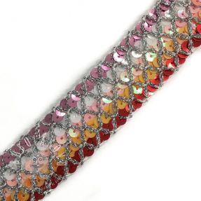 Stuha Sequin MULTI red