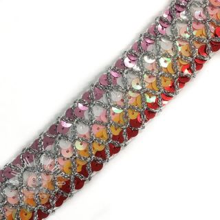 Stuha Sequin MULTI red