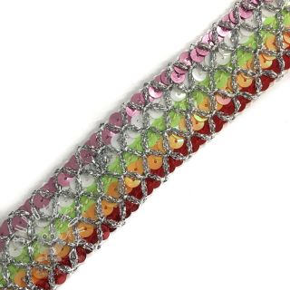 Stuha Sequin MULTI lime