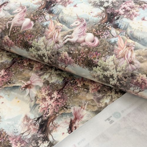 Teplákovina počesaná Fairy tales digital print