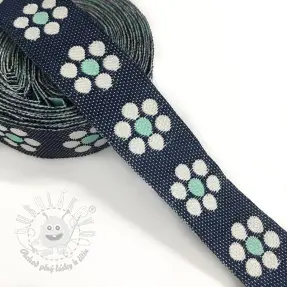 Stuha Jeans flowers mint