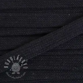 Bavlnená šnúra plochá 15 mm black