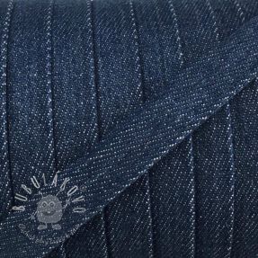 Bavlnená šnúra plochá 15 mm Denim petrol