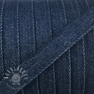 Bavlnená šnúra plochá 15 mm Denim petrol