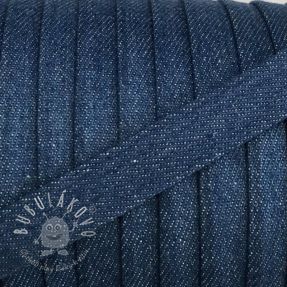 Bavlnená šnúra plochá 15 mm Denim blue
