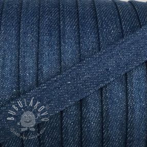 Bavlnená šnúra plochá 15 mm Denim blue